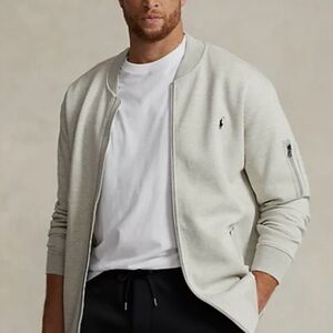 Polo by Ralph Lauren Men's Light Gray Zip-Up Sweater